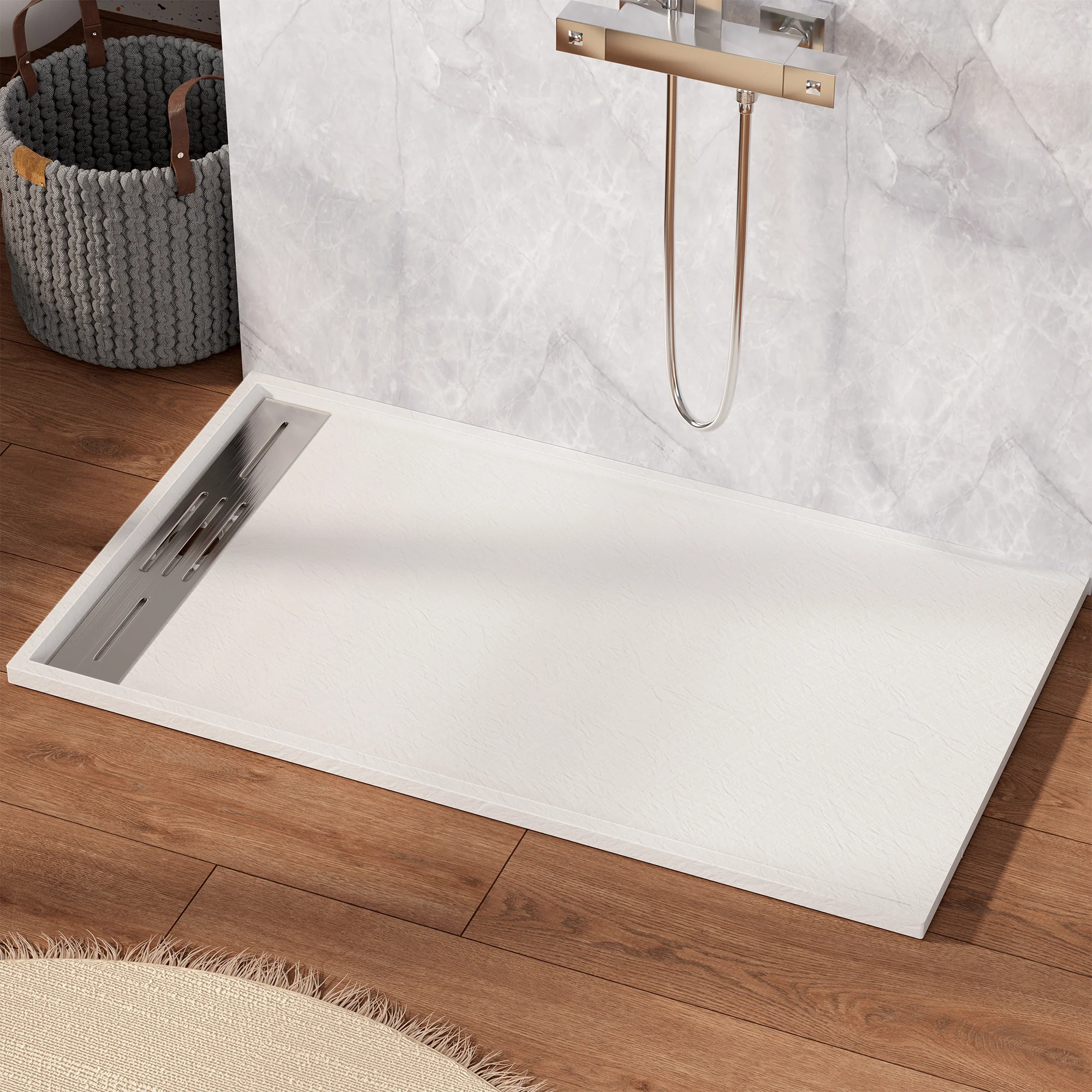 SLYDO Curbless Shower Base | Shower Pan Linear Drain - Image 6
