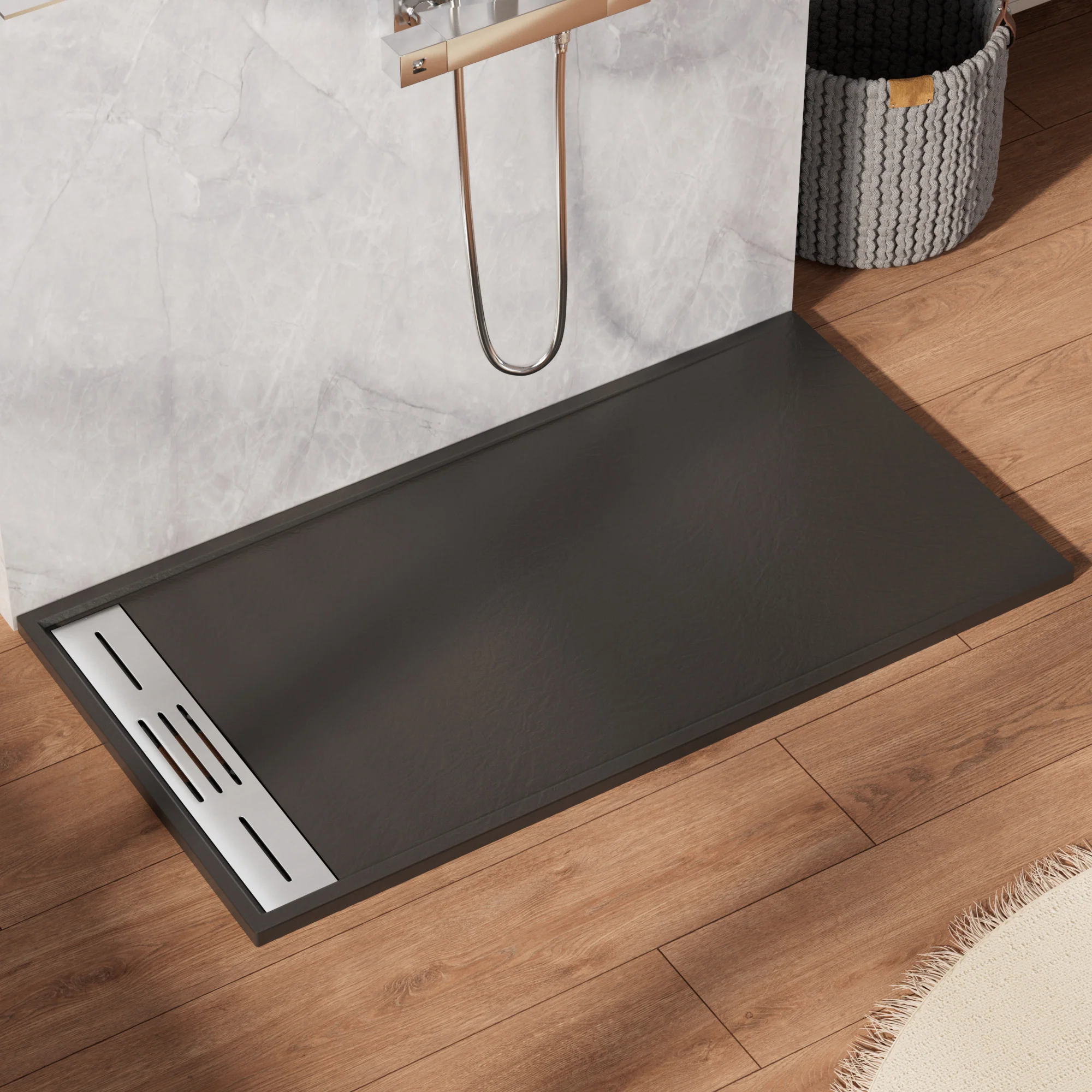 SLYDO Curbless Shower Base | Shower Pan Linear Drain - Image 7