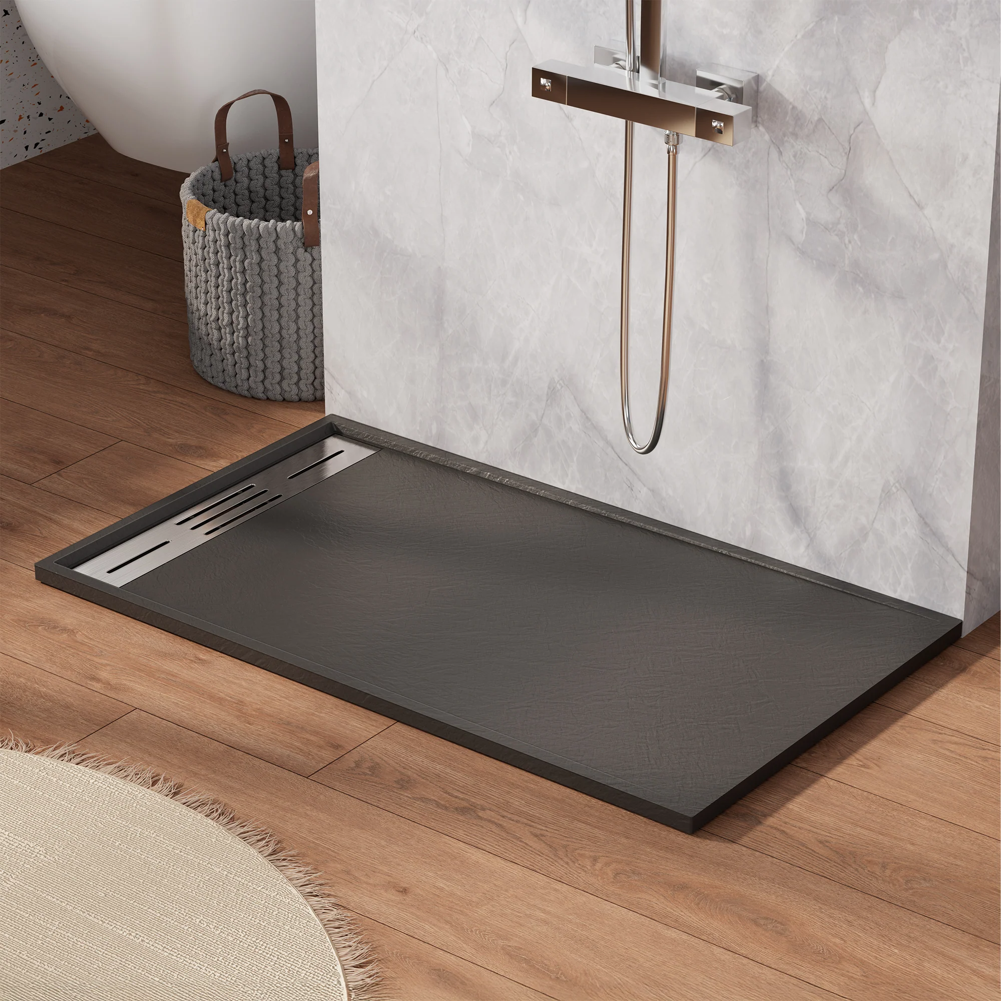 SLYDO Curbless Shower Base | Shower Pan Linear Drain - Image 8