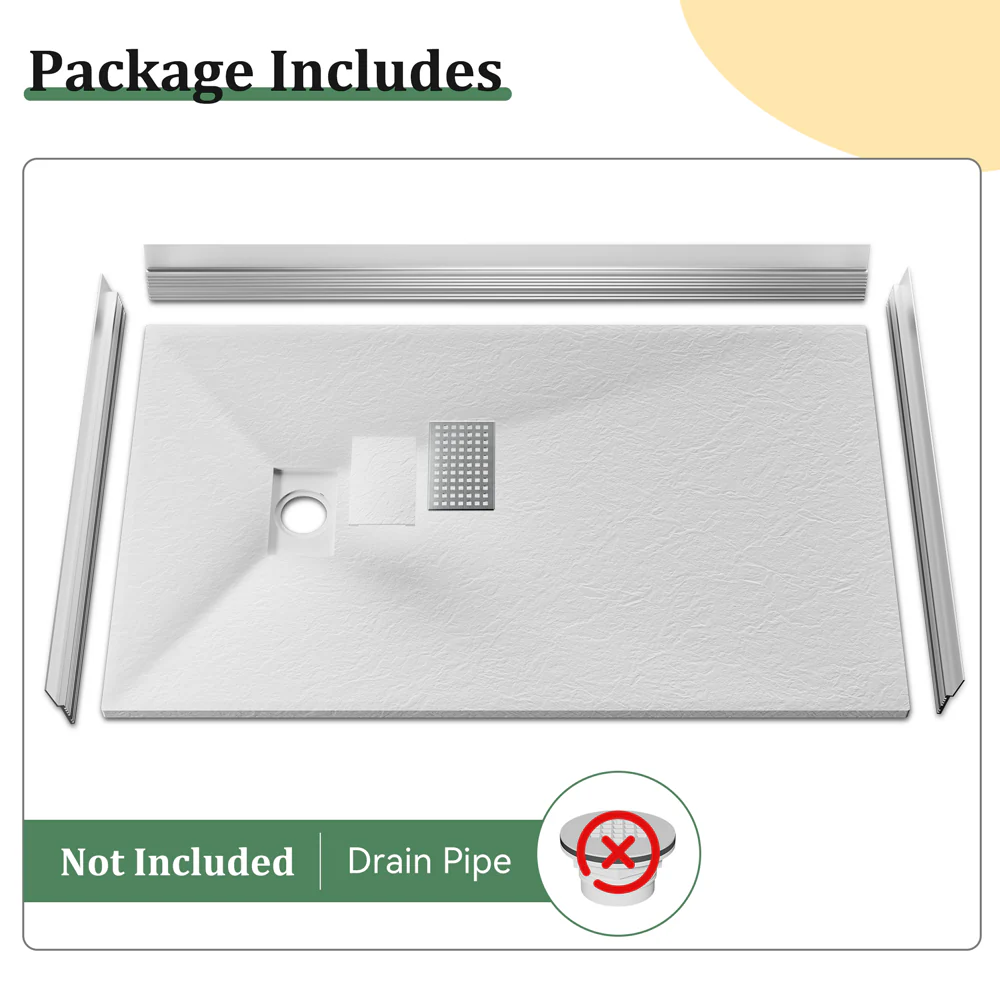 SLYDO 60x36" Curbless Shower Base | Shower Pan Side Drain - Image 4