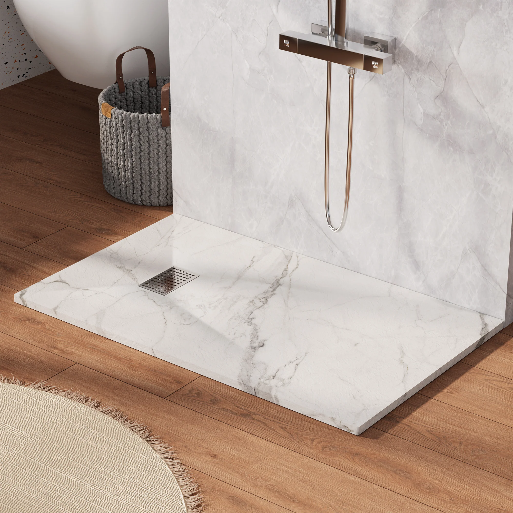 SLYDO 60x36" Curbless Shower Base | Shower Pan Side Drain - Image 5