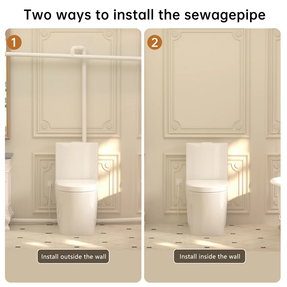 SNFLEX One-Piece Macerating Toilet | 5" Slim Tank Upflush Toilet System - Image 11