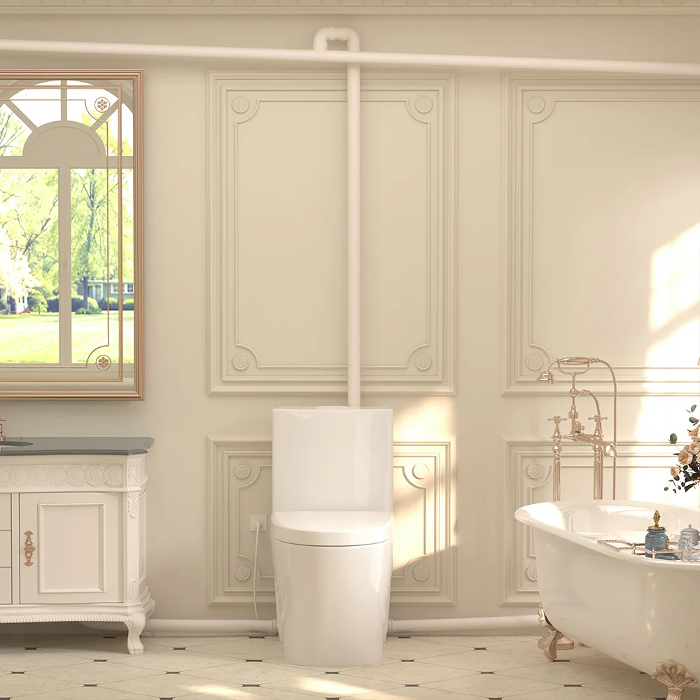 SNFLEX One-Piece Macerating Toilet | 5" Slim Tank Upflush Toilet System - Image 13
