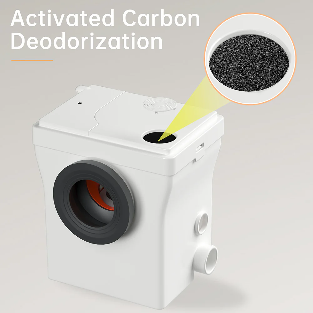 SNFLEX One-Piece Macerating Toilet | 5" Slim Tank Upflush Toilet System - Image 8