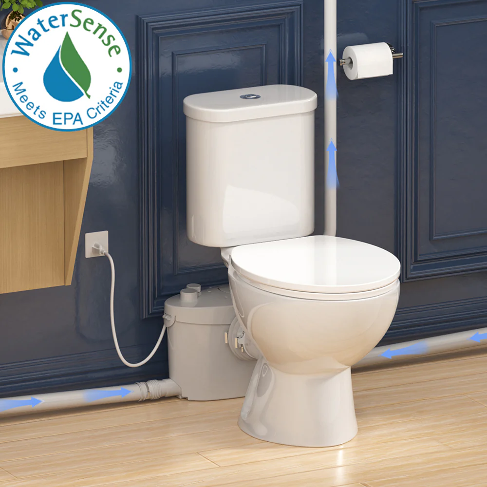 SNFLEX Two-Piece Macerating Toilet | 600W Upflush Toilet - Image 2