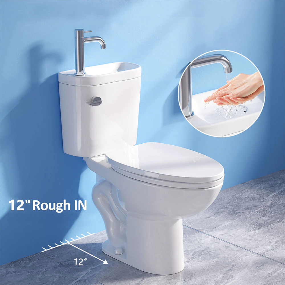 Modern 2 in 1 Toilet Bowl with Basin Sink | ADA Comfort Chair Height - Image 3